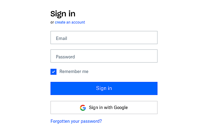 login page design examples