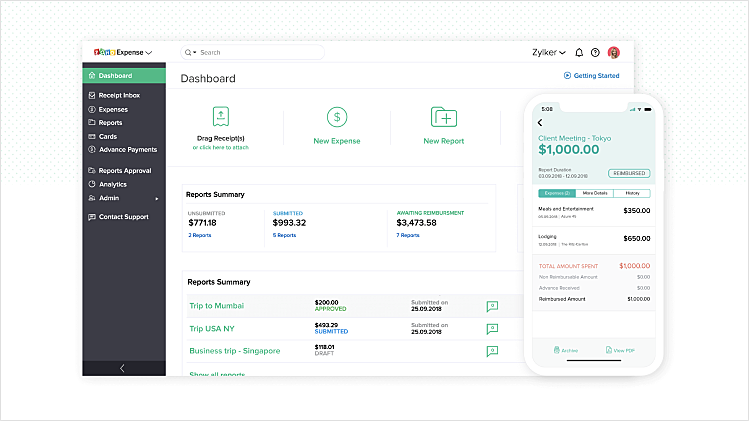 business trip reporting app