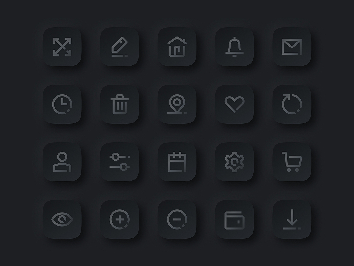 neumorph icon set