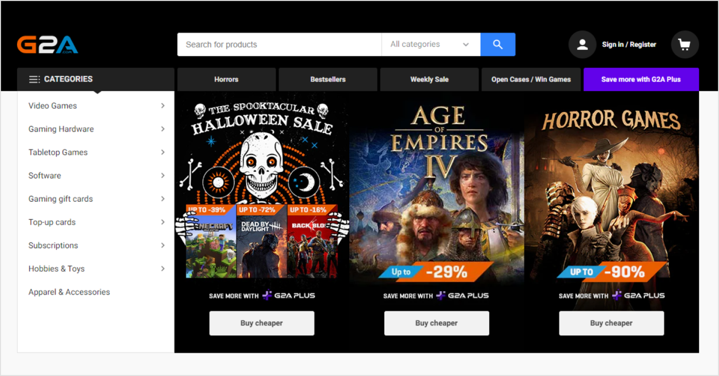 Games Store Redesign  Game store, Game design, Web inspiration