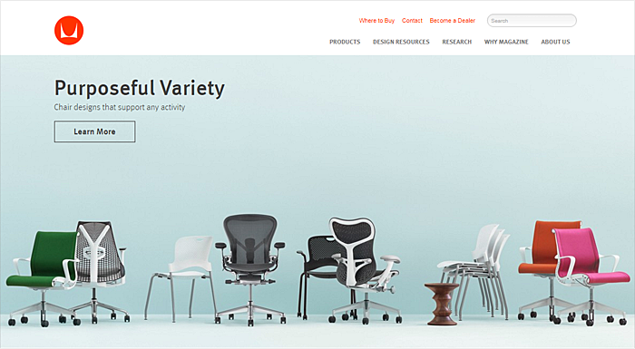 furniture website design example