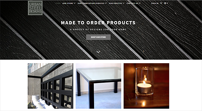 furniture website design example