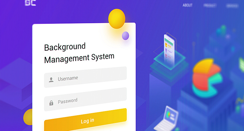 Schematically shown login page